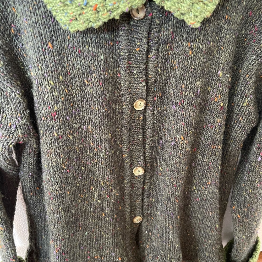 Glendalough Woolen Mills Green Cardigan Ireland L - Picture 4 of 14